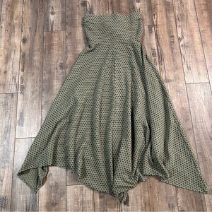 Urban Outfitters Dress Womens Medium Green Textured Knit Strapless Hanky Hem